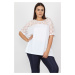 Şans Women's Plus Size White Cotton Blouse with Lace Detail