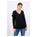 Blouse with a frill on the sleeve black