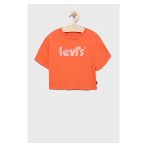 Detské bavlnené tričko Levi's oranžová farba, Levi´s