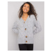 Women's sweater with buttons - gray
