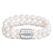 JwL Luxury Pearls Dvojitý náramok z pravých bielych perál JL0598