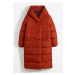 Vatovaný kabát, oversize, s kapucňou, z recyklovaného polyesteru