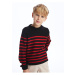 LC Waikiki Lcw Crew Neck Striped Long Sleeve Boy's Knitwear Sweater