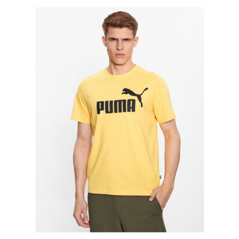 Puma Tričko Essentials Logo 586667 Žltá Regular Fit