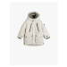 Koton Furry Hooded Coat with Flap Pockets Zipper Detailed Wind Protection