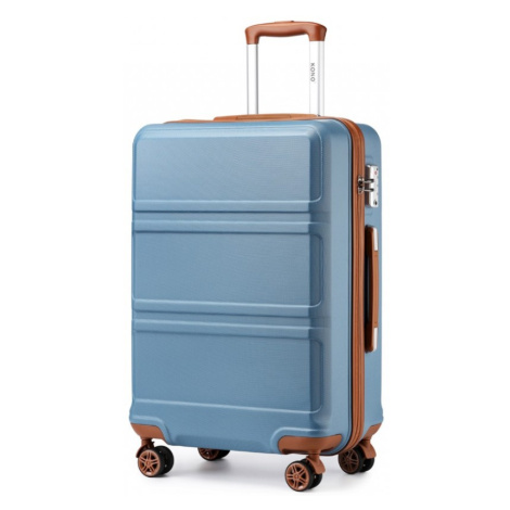 KONO Kabínová batožina s horizontálnym dizajnom - ABS - modro hnedá - 66L