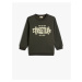 Koton Sweat Long Sleeve Crew Neck Slogan Printed Raised