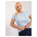 Light blue plus size t-shirt with print