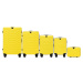 ŽLTÁ 5DIELNA SADA KUFROV PEAFOWL PEA01, SET OF 5 SUITCASES (L, M, S, XS, BC) WINGS, YELLOW