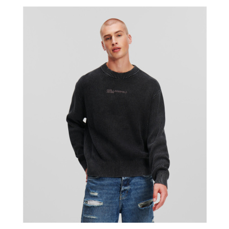 Sveter Karl Lagerfeld Jeans Klj Ribbed Sweater Black/Grey