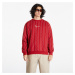 Mikina Karl Kani Small Signature Ziczac Pinstripe Crew Dark Red/ Off White