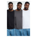 Trendyol Anthracite-White-Black Slim Fit Crew Neck Large Size 3-Pack T-shirt