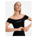 Stretch Off-Shoulder Šaty Calvin Klein Čierna