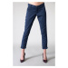 Tommy Jeans Nohavice - Hilfiger Denim THDW MID RISE BASIC CHINO 4 modré