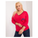 Red plus size blouse with 3/4 sleeves