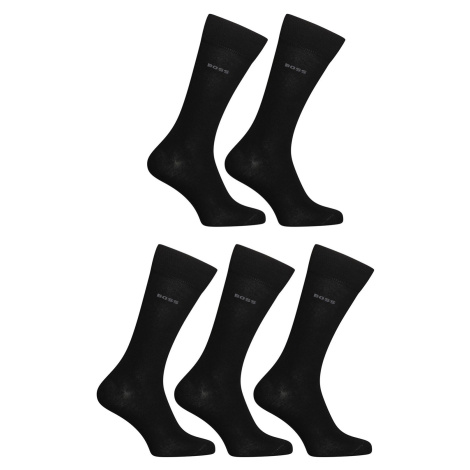 5PACK socks Hugo Boss high black
