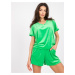 Green two-piece velor set with triangular neckline RUE PARIS