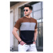 Madmext Men's Color Blocked Brown T-Shirt 5826