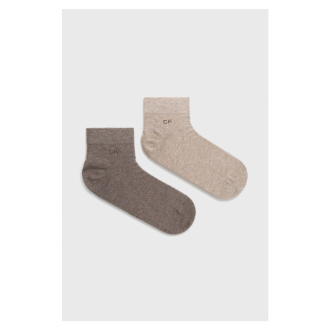 Ponožky Calvin Klein (2-pak) pánske, béžová farba, 701218706
