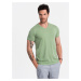 Ombre BASIC men's cotton classic tee with v-neck - green