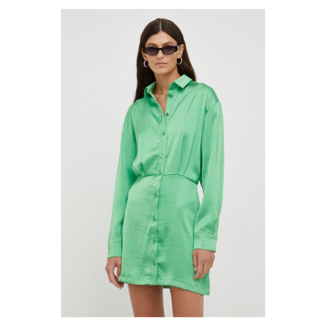 Šaty Samsoe Samsoe zelená farba, mini, rovný strih