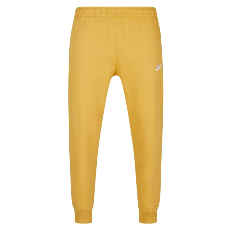 Nike Sportswear Nohavice 'Club Fleece'  zlatá žltá / biela