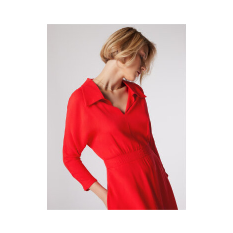 Simple Každodenné šaty SUD517-02 Červená Regular Fit