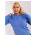 Blue sweater plus size with cuffs