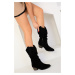 Soho Women's Black Suede Boots 18655
