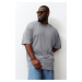 Trendyol Plus Size Gray Oversize/Wide Cut 100% T-Shirt