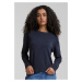 Women's knitted sweater with round neckline navy