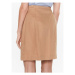 Calvin Klein Trapézová sukňa Drapy Tencel K20K205631 Hnedá Straight Fit