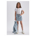 DEFACTO Girl's Cargo Pocket Jean Skirt