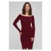 Women's glittering dress with long sleeves burgundy