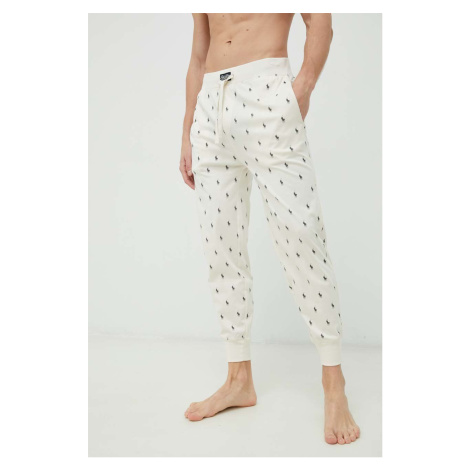 Bavlnené pyžamové nohavice Polo Ralph Lauren béžová farba,vzorovaná,714899500