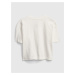 Biele dievčenské tričko z organickej bavlny GAP Teen