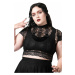 tričko KILLSTAR Moon Rays Lace Crop Čierna