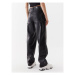 Calvin Klein Jeans Nohavice z imitácie kože J20J221385 Čierna Regular Fit