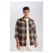 DEFACTO Regular Fit Regular Cut Plaid Lumberjack Flannel Long Sleeve Shirt