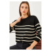 Bianco Lucci Women's Striped Thessaloniki Knitted Knitwear Sweater