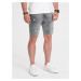 Ombre Men's denim short shorts with holes - gray