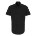 Premier Workwear Pánska bavlnená košeľa s krátkym rukávom PR246 Black