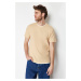 Trendyol Beige Regular/Normal Fit 100% Cotton Textured Basic T-Shirt