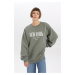 DEFACTO Relax Fit Crew Neck Printed Washable Faded Effect Sweatshirt