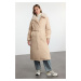 Trendyol Mink Collar Plush Detailed Belted Water Repellent Long Parka Puffer Jacket