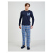 Tommy Hilfiger Mens Plaid Pajamas and Slippers Set in blue Tommy - Men