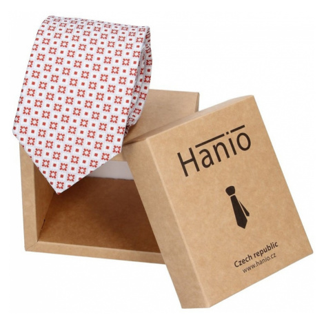 Pánska hodvábna kravata Hani Vano - červeno-biela Hanio