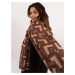 Dark brown and light brown women's scarf with fringe