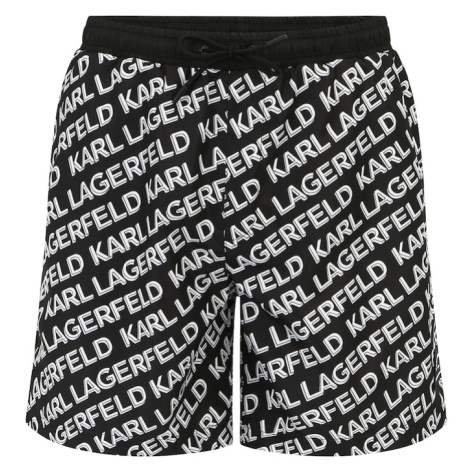Karl Lagerfeld Plavecké šortky  čierna / biela