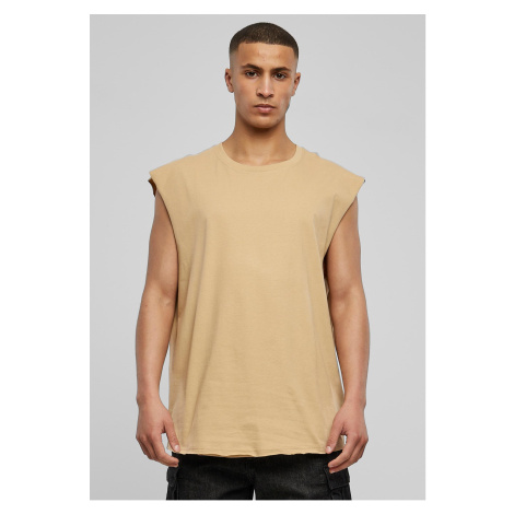 Open sleeveless T-shirt in beige Urban Classics